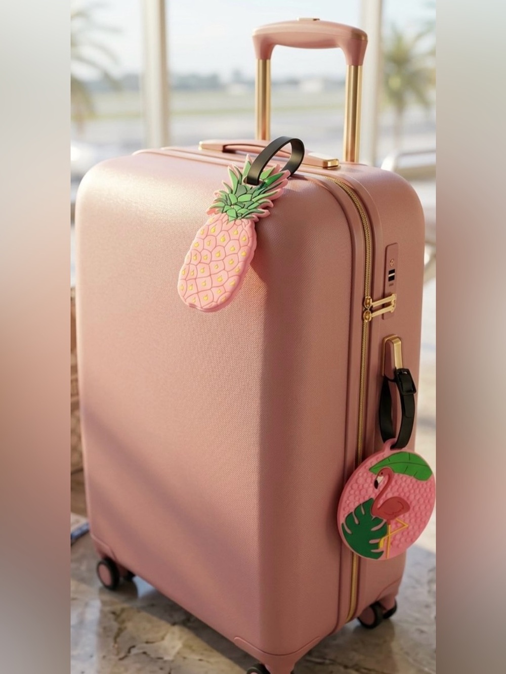 Luggage Tags - Pink Flamingo & Pineapple